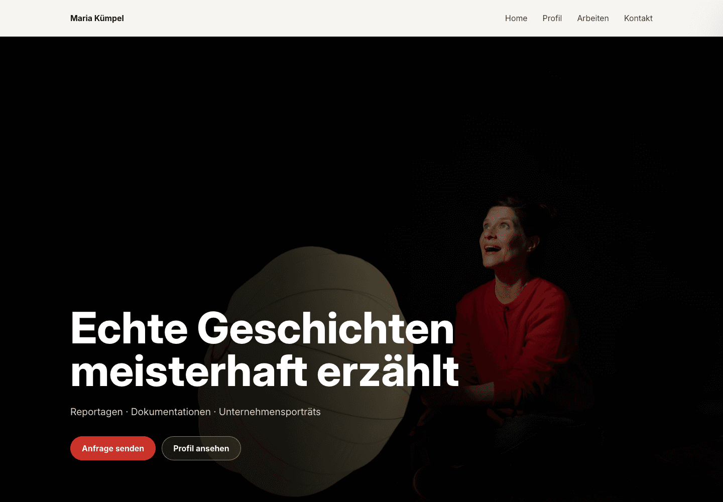 Screenshot der Journalistin-Website maria-kuempel.de