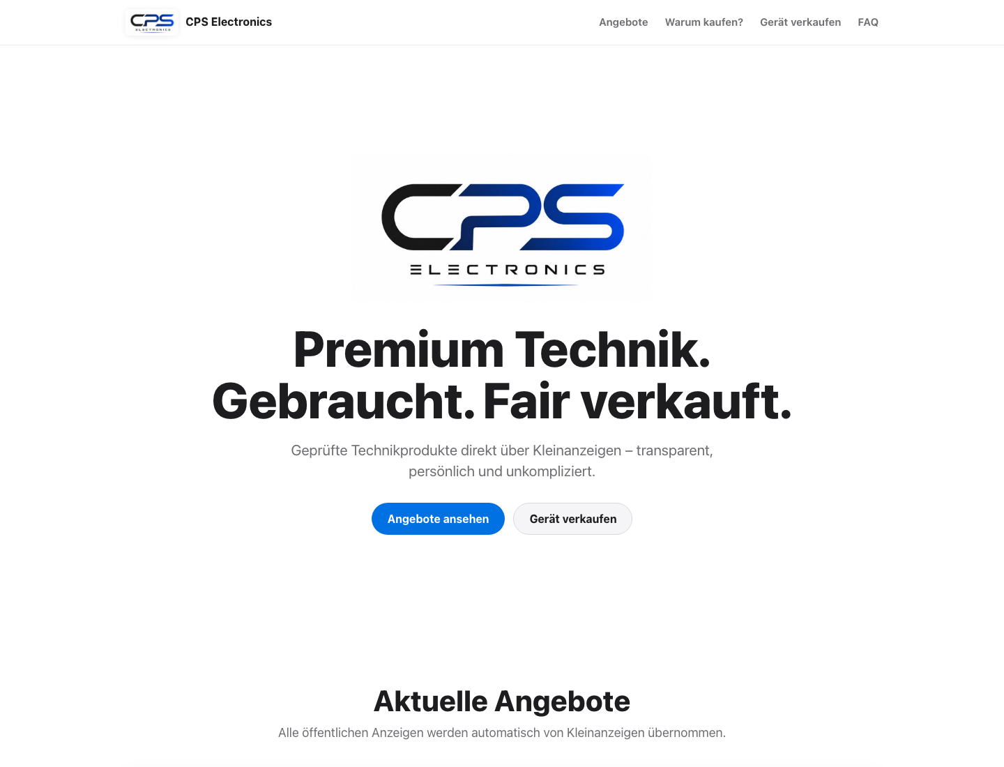 Screenshot von CPS Electronics
